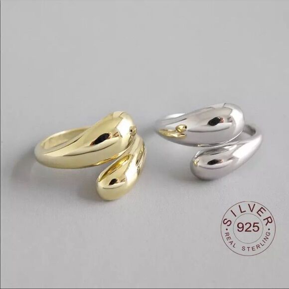 18k Gold Wrap Ring 925 stamped - Picture 2 of 9